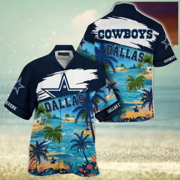 NFL Dallas Cowboys Custom Name Coconut Beach Hawaiian 1