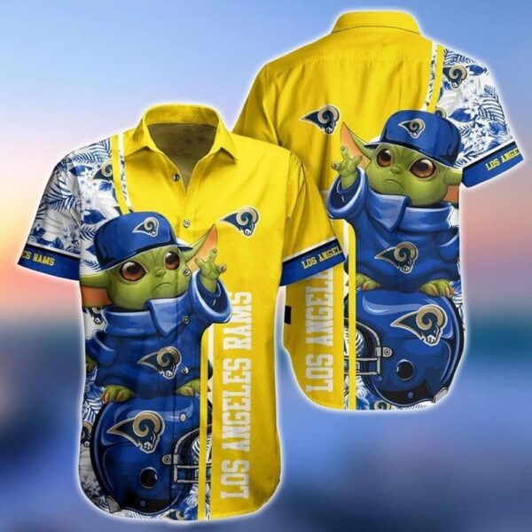 NFL Los Angeles Rams Baby Yoda Style Hot Trends Summer New Design Hawaiian 1