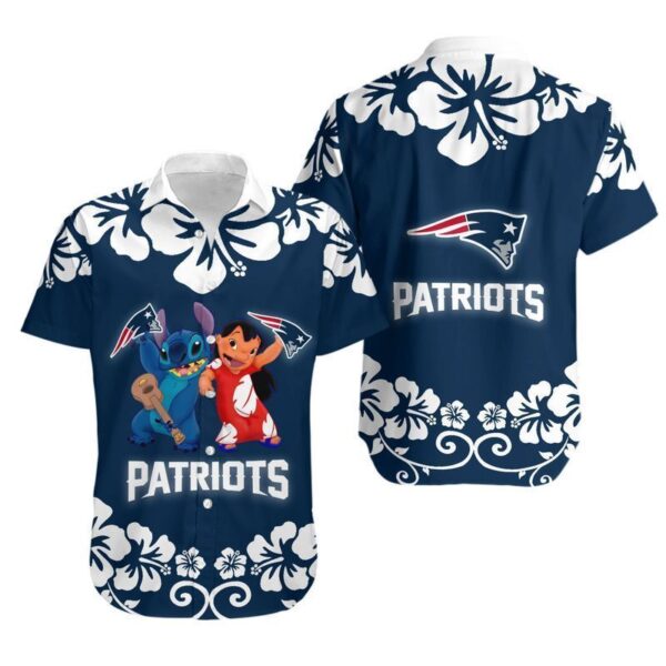 With New England Patriots Lilo And Stitch Hawaiian 1