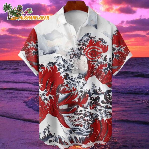Chicago Bears Great Wave Hawaiian Custom Name And Number NFL Aloha 1
