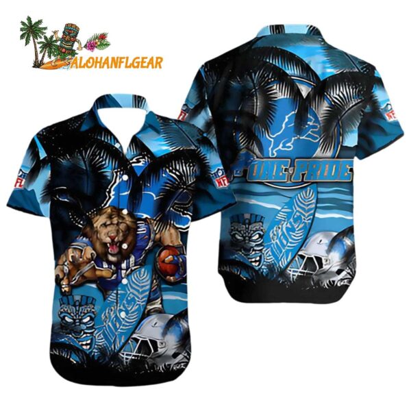 Detroit Lions Hawaiian Lion Pride Palm Tropical 1