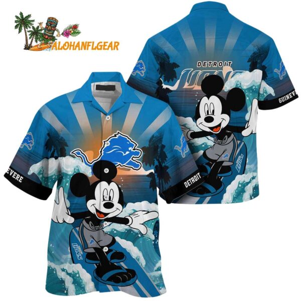 Detroit Lions Special Mickey Mouse Movies Design Summer Hawaiian 1