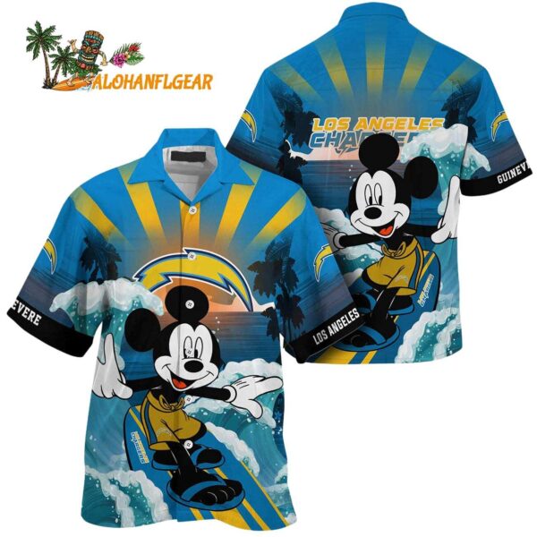 Los Angeles Chargers Special Mickey Mouse Movies Design Summer Hawaiian 1