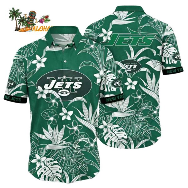 New York Jets Hawaiian White Flowers New York Jets Aloha 1