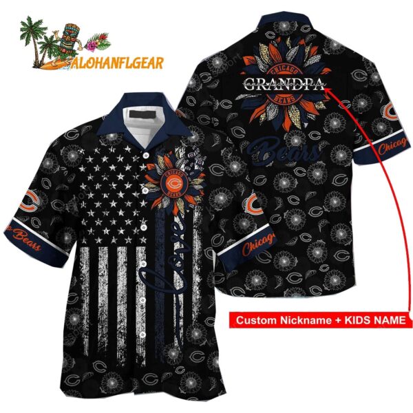 Personalized Chicago Bears Sunflower For Mother Day Father Day Hawaiian 1