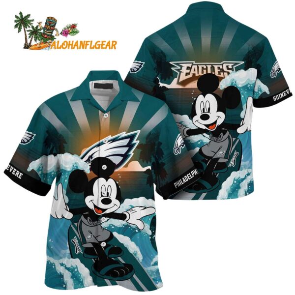 Philadelphia Eagles Special Mickey Mouse Movies Design Summer Hawaiian 1