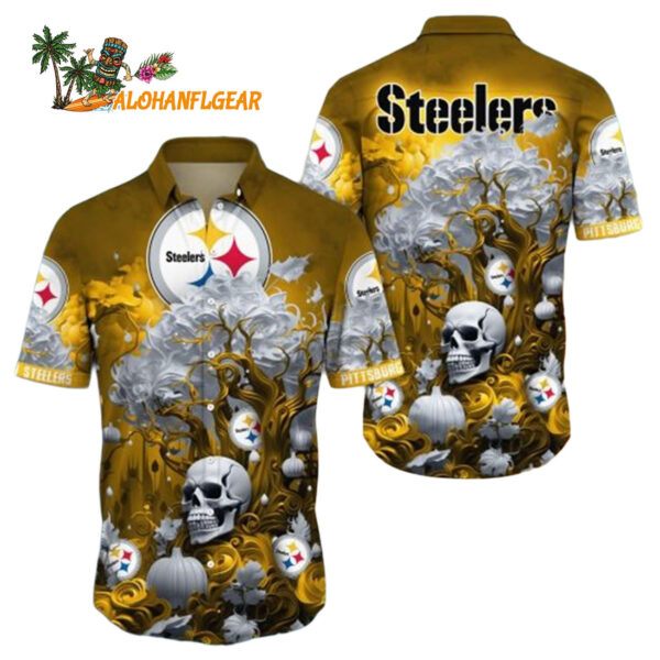Pittsburgh Steelers Halloween Skull Pumpkin Philadelphia Eagles Aloha 1