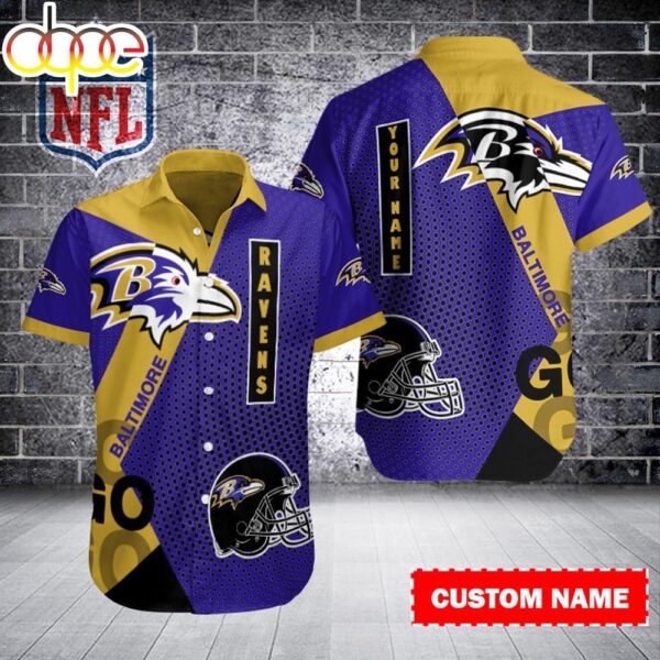 Custom Name Baltimore Ravens NFL Aloha Hawaiian Shirt 1