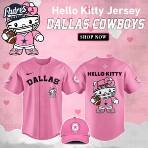 Dallas Cowboys Hello Kitty Pink NFL Baseball Jersey