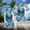 Detroit Lions Metallic Skull Aloha 1