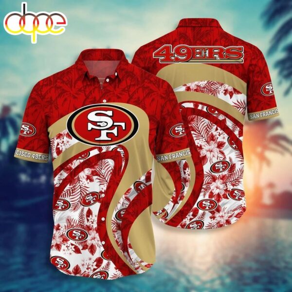 New Summer San Francisco 49ers NFL Hawaiian And Short Graphic Floral Tropical Pattern For Fans 1