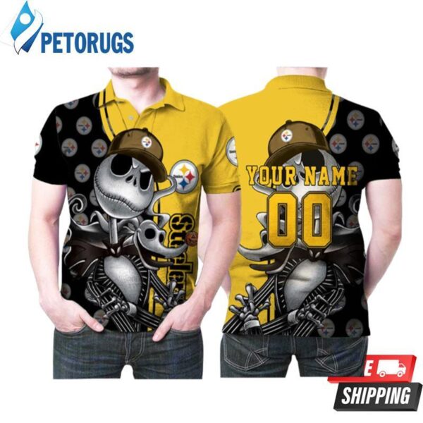 Pittsburgh Steelers America Football Team Nfl Logo Jack Skellington Personalzied Custom Name Pittsburgh Steelers Fans Lovers Polo 1