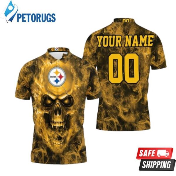 Pittsburgh Steelers Nfl Fans Skull Personalized Polo 1
