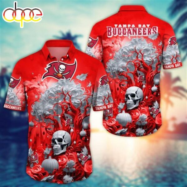 Tampa Bay Buccaneers Halloween Skull Pumpkin – NFL Hawaiian 1