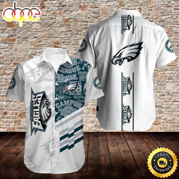 White Aloha NFL Philadelphia Eagles Hawaiian Gift For Football Fans 1