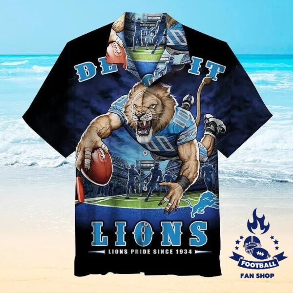 1934 Detroit Lions Nfl Hawaiian Graphic Print Short Sleeve Hawaiian Shirt NFL Hawaiian Shirt 1
