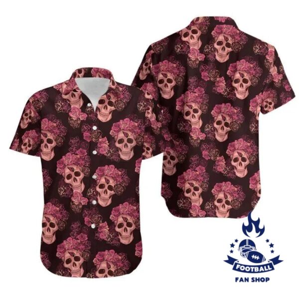 Arizona Cardinals Mystery Skull And Flower Hawaiian Shirt NFL Hawaiian Shirt 1