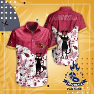 Arizona Cardinals NFL Black Cat Hawaiian Shirt