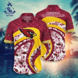 Arizona Cardinals NFL Line Waves Pattern Summer Hawaiian Shirt