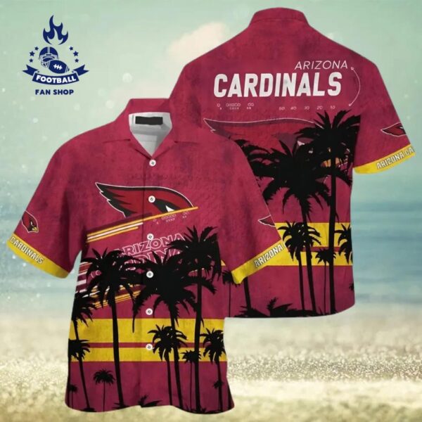Arizona Cardinals NFL Palm Leaves Pattern Summer Hawaiian Shirt NFL Hawaiian Shirt