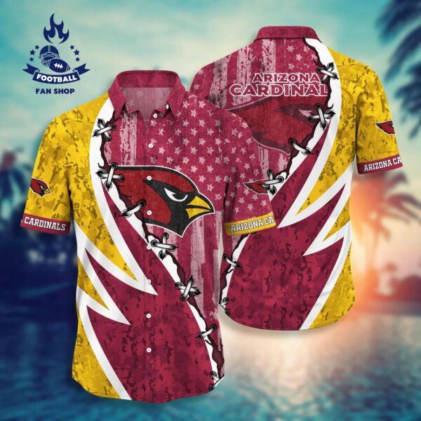 Arizona Cardinals NFL US Flag Hawaiian Shirt NFL Hawaiian Shirt