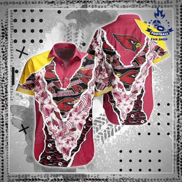 Arizona Cardinals Nfl Hawaii Shirt Graphic Floral Pattern This Summer Hawaiian Shirt NFL Hawaiian Shirt 1