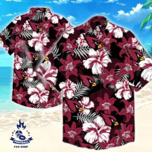 Arizona Cardinals Nfl Hawaiian Graphic Print Short Sleeve