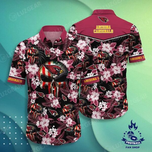 Arizona Cardinals Nfl Hawaiian Shirt Skull Punisher Printed 3D New Trend Summer For Your Loved Ones
