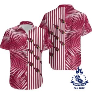 Arizona Cardinals Palm Leaves And Stripes Nfl Gift For Fan Hawaii Shirt And Shorts Summer Collection