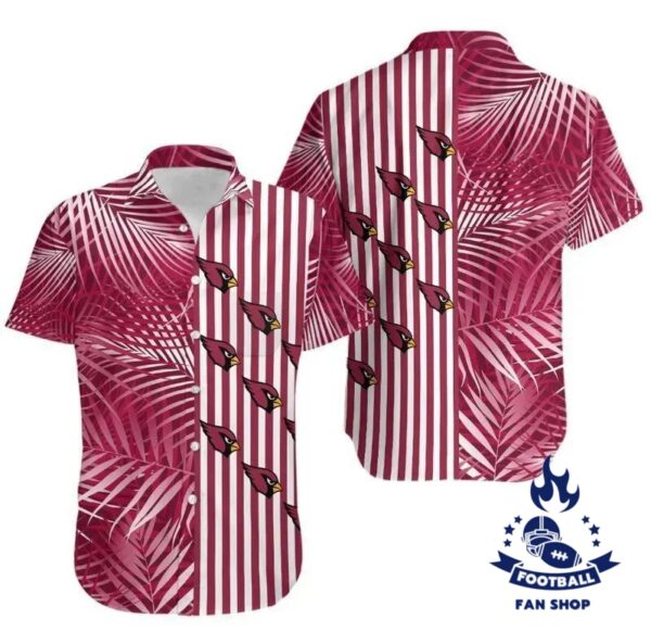 Arizona Cardinals Palm Leaves And Stripes Nfl Gift For Fan Hawaii Shirt And Shorts Summer Collection