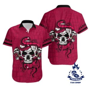 Arizona Cardinals Snake And Skull Hawaii Shirt And Shorts Summer Collection
