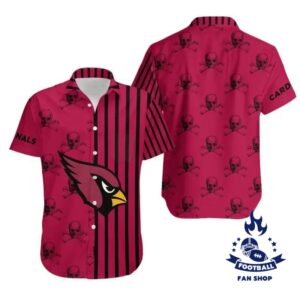 Arizona Cardinals Stripes And Skull Hawaii Shirt Summer Collection