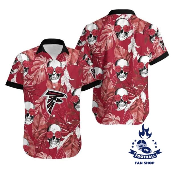 Atlanta Falcons Coconut Leaves And Skulls Hawaii Shirt Summer Collection NFL Hawaiian Shirt