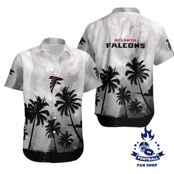 Atlanta Falcons Coconut Trees Nfl Gift For Fan Hawaiian Graphic Print Short Sleeve Hawaiian Shirt