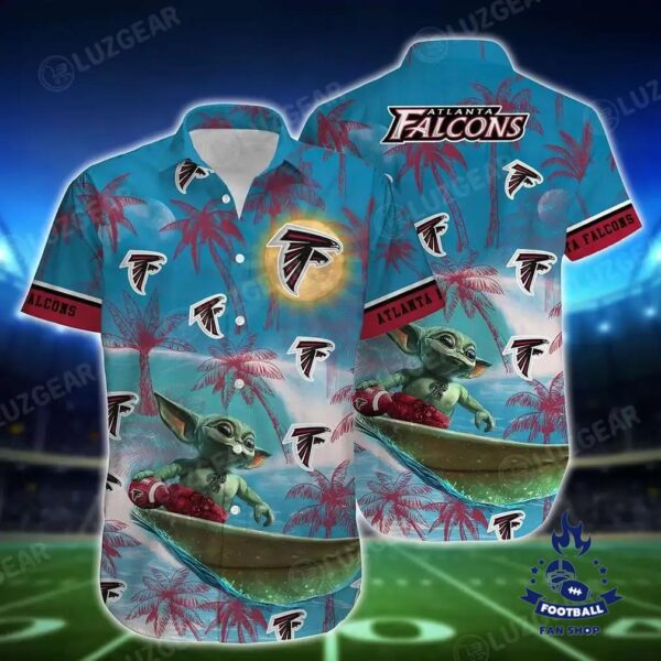 Atlanta Falcons Footbal Nfl Baby Yoda Hawaiian Shirt Style Hot Trends Summer Gift For Men Women