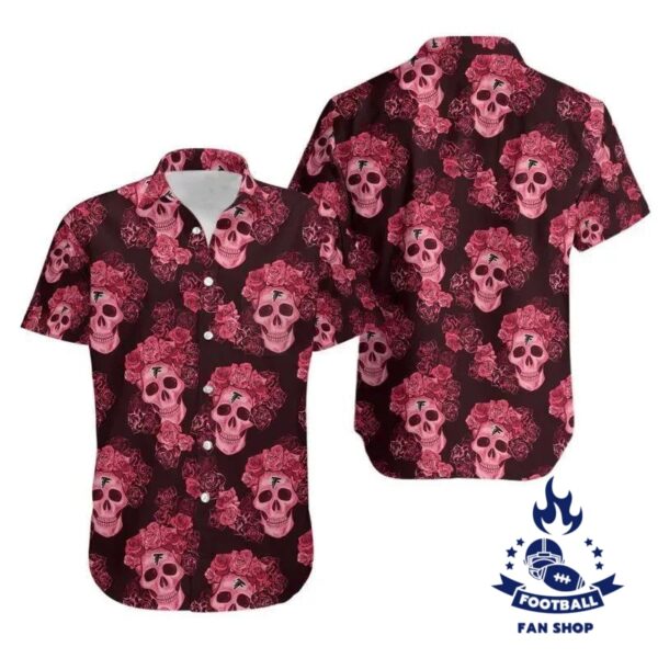 Atlanta Falcons Mystery Skull And Flower Hawaii Shirt Summer Collection NFL Hawaiian Shirt