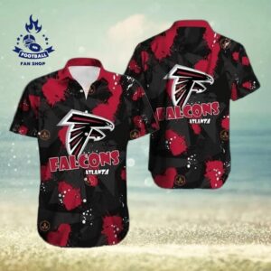 Atlanta Falcons NFL Black Aloha Pattern Hawaiian Shirt