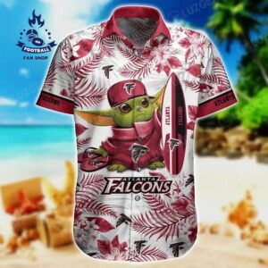 Atlanta Falcons Nfl Baby Yoda Hawaiian Shirt Style Tropical Pattern Summer Trending Best Gift For Fan