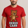 Cartoon Bear Red ft Derek Carr player NFL shirt