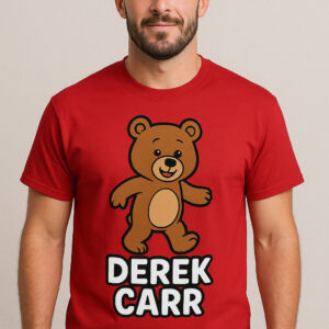 Cartoon Bear Red ft Derek Carr player NFL shirt