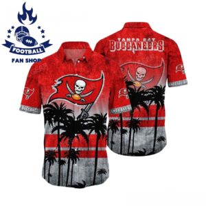 Tampa Bay Buccaneers Tropical Coconut Tree Hawaiian Shirt