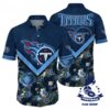 Tennessee Titans Hawaiian Shirt Navy Blue Floral Paradise