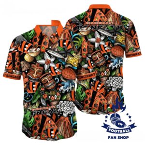 Tiki Cincinnati Bengals Hawaiian Shirt For Men And Women