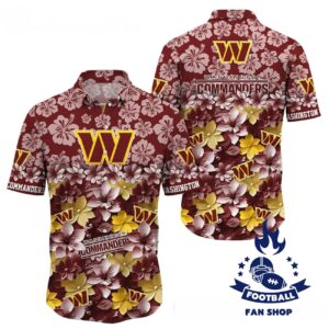 Washington Commanders Blossom Wave Fever Gift For Fan Hawaiian Shirt