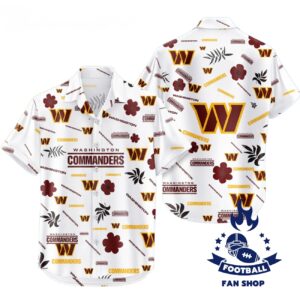 Washington Commanders Hawaiian Shirt Tropical Beach