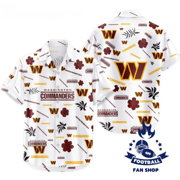 Washington Commanders Hawaiian Shirt Tropical Beach