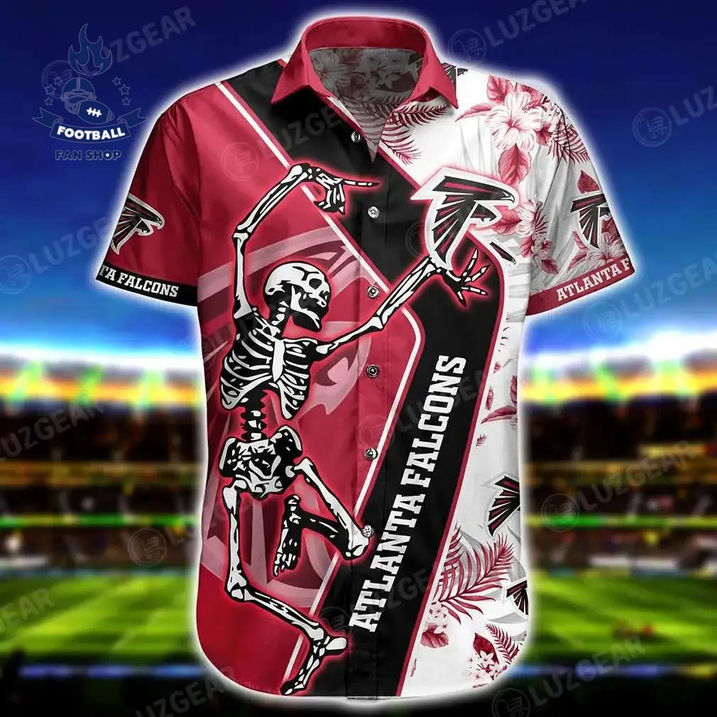 Atlanta Falcons Nfl Hawaiian Shirt Sekeleton Design Hot Trending Short Styles For Men Women