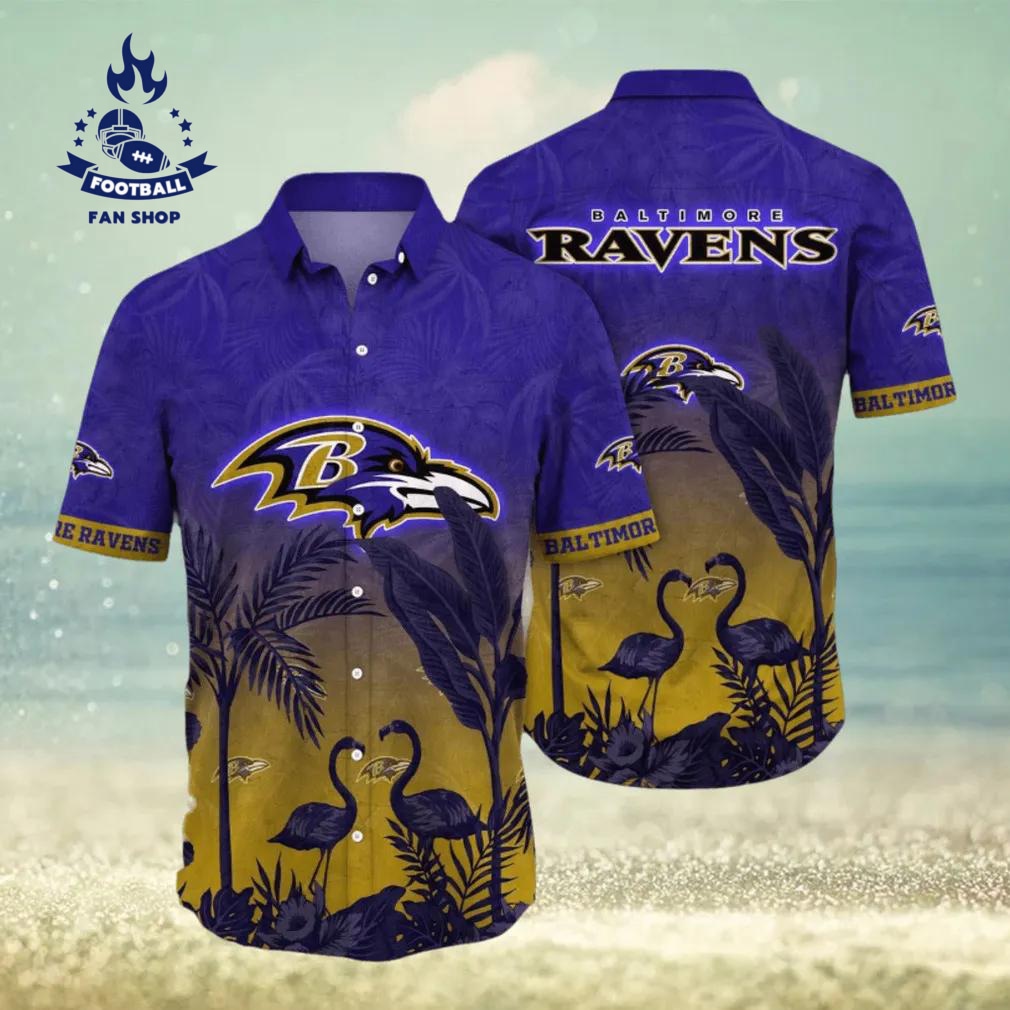 baltimore ravens nfl flower summer hawaiian shirt nfl hawaiian shirt i4bra