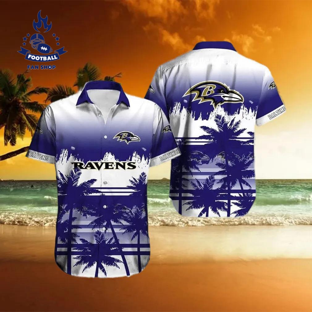baltimore ravens nfl palm trees gift for son from dad hawaiian shirt nfl hawaiian shirt zm6v9