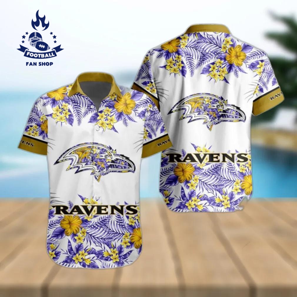 Baltimore Ravens NFL Vintage Aloha Hawaiian Shirt